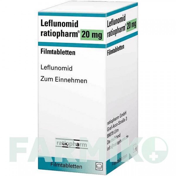 ЛЕФЛУНОМИД (LEFLUNOMID) 20 мг таблетки 100 шт - Лефлуномид RATIOPHARM