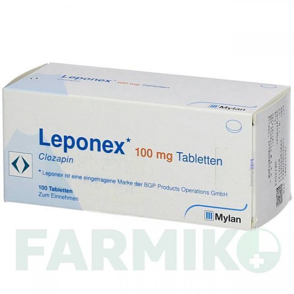 ЛЕПОНЕКС (LEPONEX) 100 мг таблетки 100 шт - Клозапін KOHLPHARMA