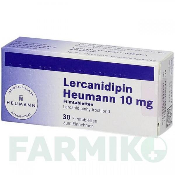 ЛЕРКАНІДИПІН (LERCANIDIPIN) 10 мг таблетки 30 шт - Лерканідипін HEUMANN PHARMA