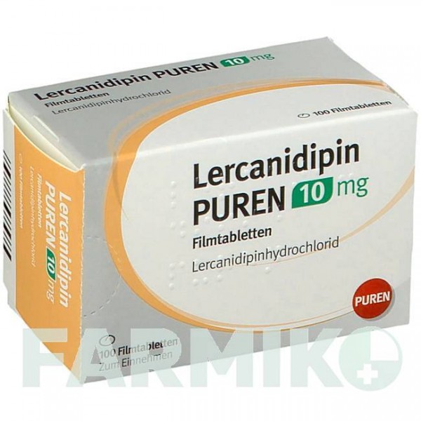 ЛЕРКАНІДИПІН (LERCANIDIPIN) 10 мг таблетки 100 шт - Лерканідипін PUREN PHARMA