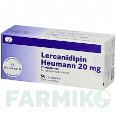 ЛЕРКАНІДИПІН (LERCANIDIPIN) 20 мг таблетки 50 шт - Лерканідипін HEUMANN PHARMA