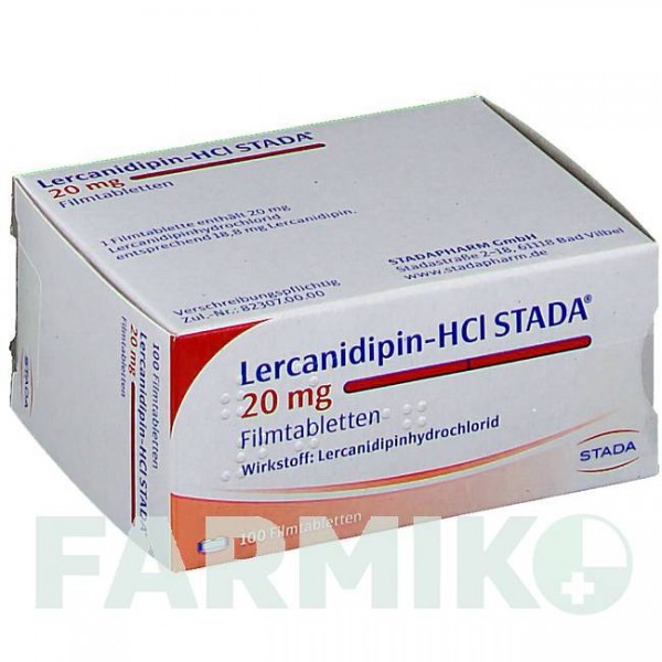 ЛЕРКАНІДИПІН (LERCANIDIPIN) 20 мг таблетки 28 шт - Лерканідипін STADAPHARM