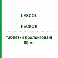 ЛЕСКОЛ (LESCOL) 80 мг таблетки пролонговані 28 шт - Флувастатин ETHYX PHARMACEUTICALS