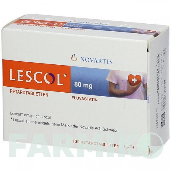 ЛЕСКОЛ (LESCOL) 80 мг таблетки 1x100 шт - Флувастатин KOHLPHARMA