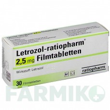 ЛЕТРОЗОЛ (LETROZOL) 2,5 мг таблетки 30 шт - Летрозол RATIOPHARM