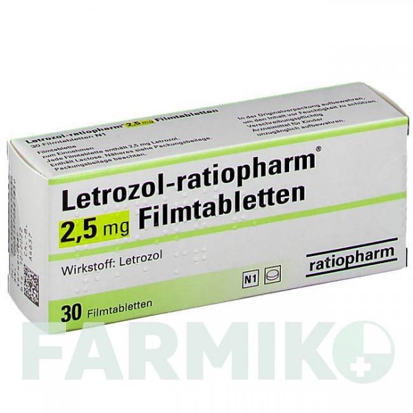 ЛЕТРОЗОЛ (LETROZOL) 2,5 мг таблетки 30 шт - Летрозол RATIOPHARM