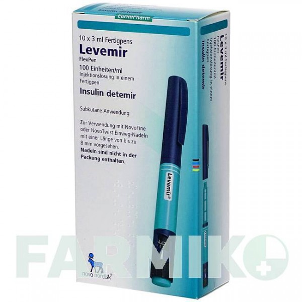 ЛЕВЕМИР (LEVEMIR) 100 мл раствор 10x3 мл - Инсулин детемир EURIMPHARM