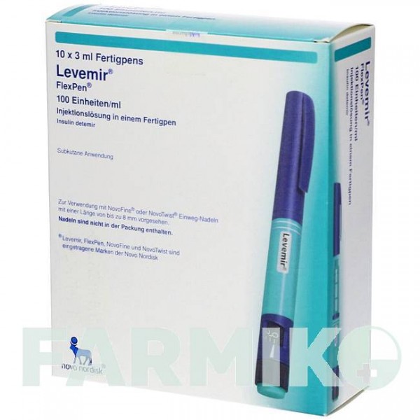 ЛЕВЕМИР (LEVEMIR) 100 мл раствор 10x3 мл - Инсулин детемир KOHLPHARMA