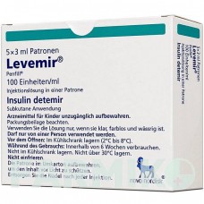 ЛЕВЕМИР (LEVEMIR) 100 мл картриджи 5x3 мл - Инсулин детемир NOVO NORDISK