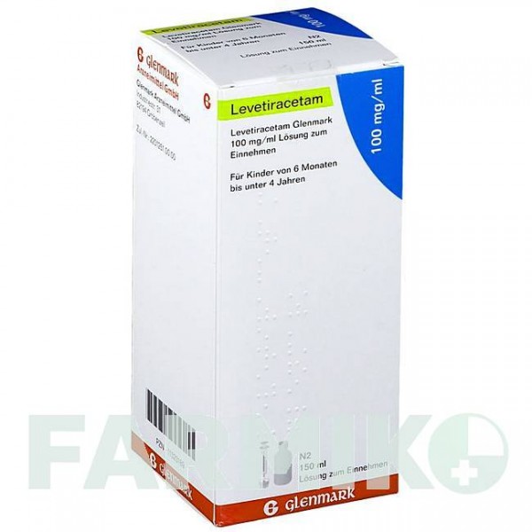 ЛЕВЕТИРАЦЕТАМ (LEVETIRACETAM) 100 мг/мл 3 мл доз розчин 150 мл - Леветирацетам GLENMARK