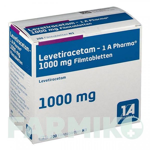 ЛЕВЕТИРАЦЕТАМ (LEVETIRACETAM) 1000 мг таблетки 200 шт - Леветирацетам 1 A PHARMA