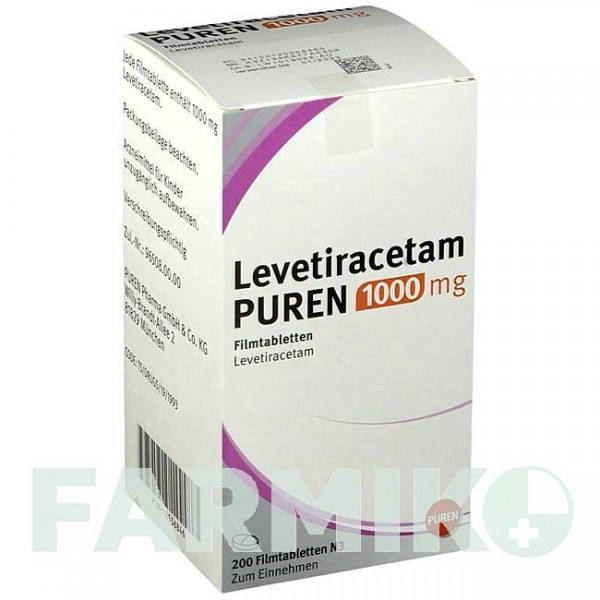 ЛЕВЕТИРАЦЕТАМ (LEVETIRACETAM) 1000 мг таблетки 50 шт - Леветирацетам PUREN PHARMA