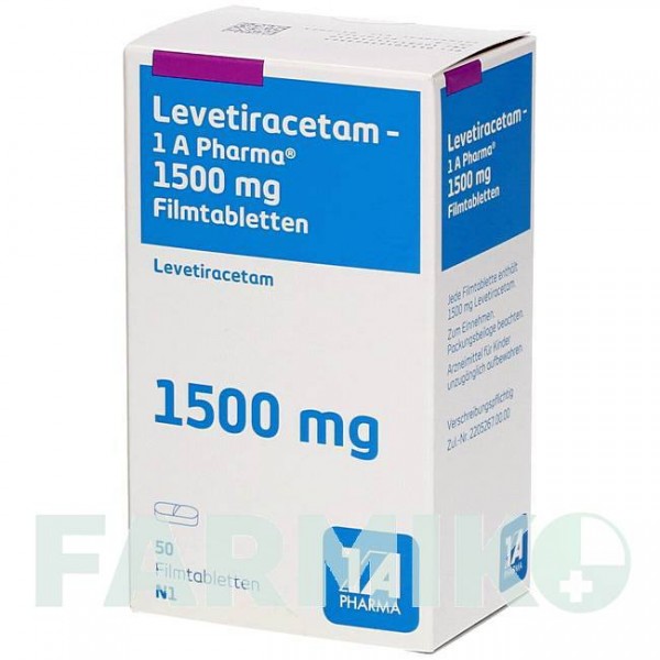 ЛЕВЕТИРАЦЕТАМ (LEVETIRACETAM) 1500 мг таблетки 50 шт - Леветирацетам 1 A PHARMA