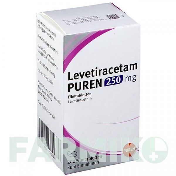 ЛЕВЕТИРАЦЕТАМ (LEVETIRACETAM) 250 мг таблетки 200 шт - Леветирацетам PUREN PHARMA