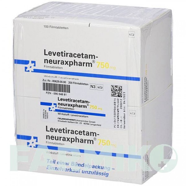 ЛЕВЕТИРАЦЕТАМ (LEVETIRACETAM) 750 мг таблетки 50 шт - Леветирацетам NEURAXPHARM