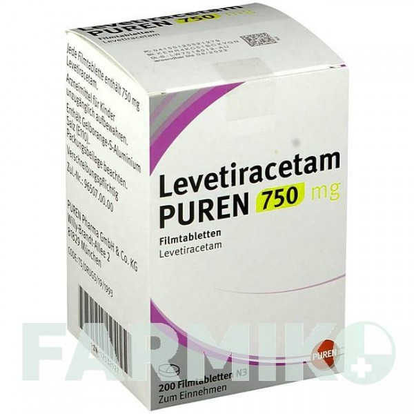 ЛЕВЕТИРАЦЕТАМ (LEVETIRACETAM) 750 мг таблетки 200 шт - Леветирацетам PUREN PHARMA
