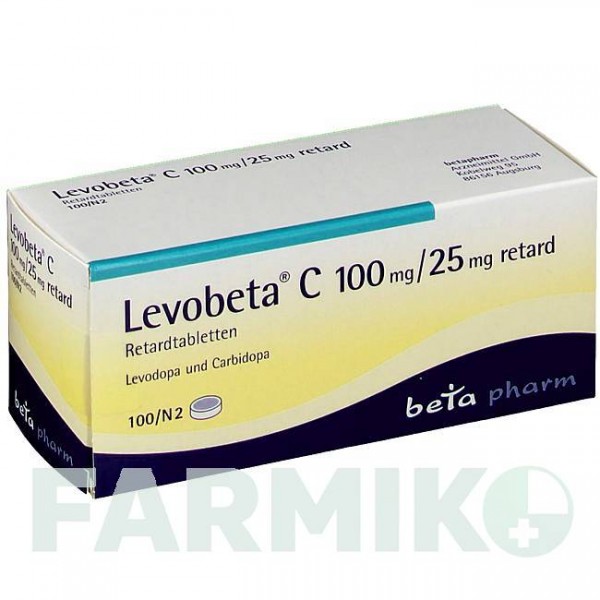 ЛЕВОБЕТА (LEVOBETA) 100 мг/25 мг таблетки 100 шт - Леводопа, Карбидопа BETAPHARM