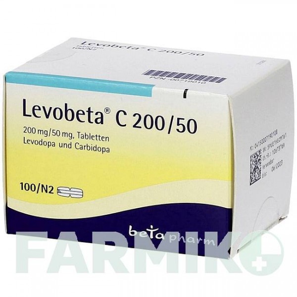 ЛЕВОБЕТА (LEVOBETA) 200/50 таблетки 100 шт - Леводопа, Карбидопа BETAPHARM