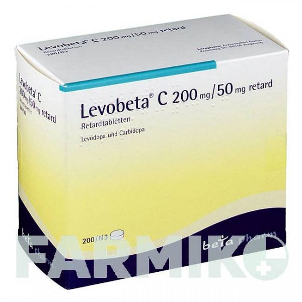 ЛЕВОБЕТА (LEVOBETA) 200 мг/50 мг таблетки 200 шт - Леводопа, Карбидопа BETAPHARM