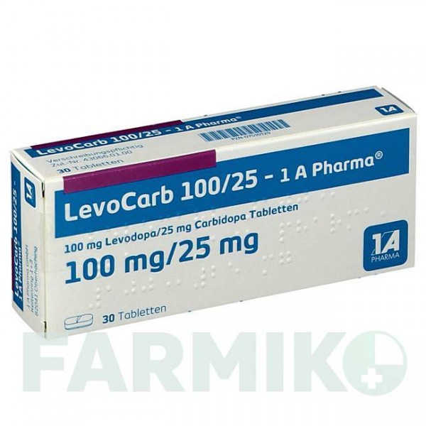 ЛЕВОКАРБ (LEVOCARB) 100/25 таблетки 30 шт - Леводопа, Карбідопа 1 A PHARMA