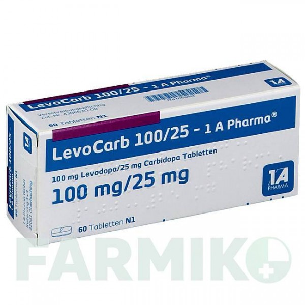 ЛЕВОКАРБ (LEVOCARB) 100/25 таблетки 60 шт - Леводопа, Карбідопа 1 A PHARMA