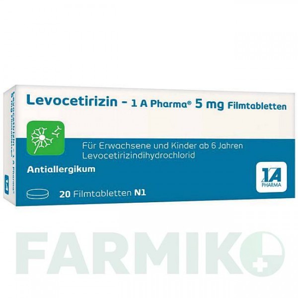 ЛЕВОЦЕТИРИЗИН (LEVOCETIRIZIN) 5 мг таблетки 20 шт - Левоцетиризин 1 A PHARMA