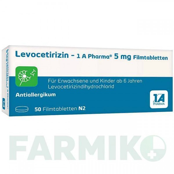 ЛЕВОЦЕТИРИЗИН (LEVOCETIRIZIN) 5 мг таблетки 50 шт - Левоцетиризин 1 A PHARMA