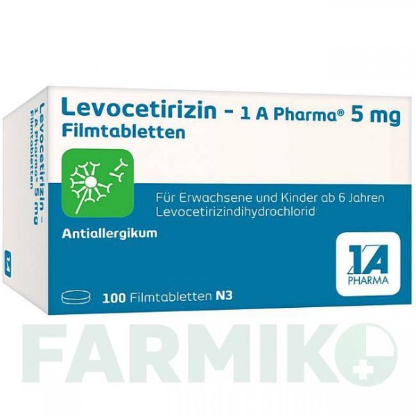 ЛЕВОЦЕТИРИЗИН (LEVOCETIRIZIN) 5 мг таблетки 100 шт - Левоцетиризин 1 A PHARMA