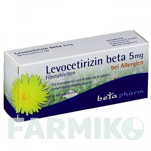 ЛЕВОЦЕТИРИЗИН (LEVOCETIRIZIN) 5 мг таблетки 50 шт - Левоцетиризин BETAPHARM