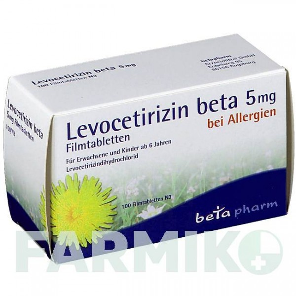 ЛЕВОЦЕТИРИЗИН (LEVOCETIRIZIN) 5 мг таблетки 100 шт - Левоцетиризин BETAPHARM