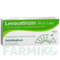 ЛЕВОЦЕТИРИЗИН (LEVOCETIRIZIN) 5 мг таблетки 50 шт - Левоцетиризин MICRO LABS