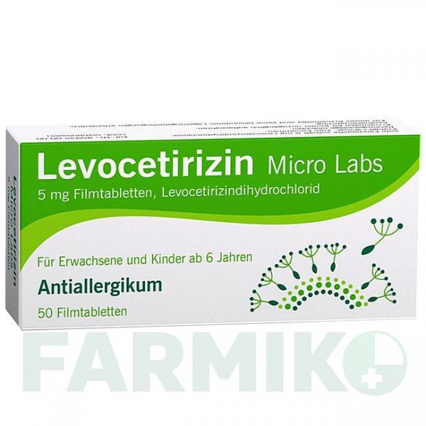 ЛЕВОЦЕТИРИЗИН (LEVOCETIRIZIN) 5 мг таблетки 50 шт - Левоцетиризин MICRO LABS