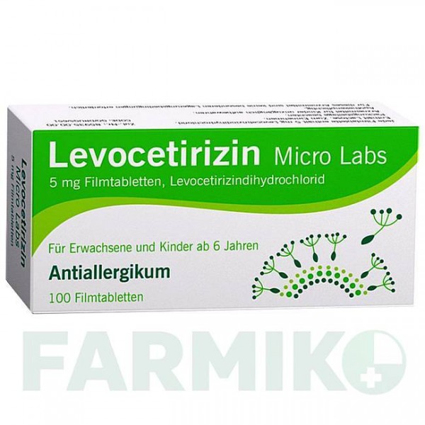 ЛЕВОЦЕТИРИЗИН (LEVOCETIRIZIN) 5 мг таблетки 100 шт - Левоцетиризин MICRO LABS