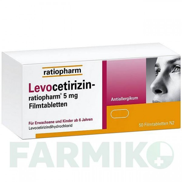 ЛЕВОЦЕТИРИЗИН (LEVOCETIRIZIN) 5 мг таблетки 50 шт - Левоцетиризин RATIOPHARM