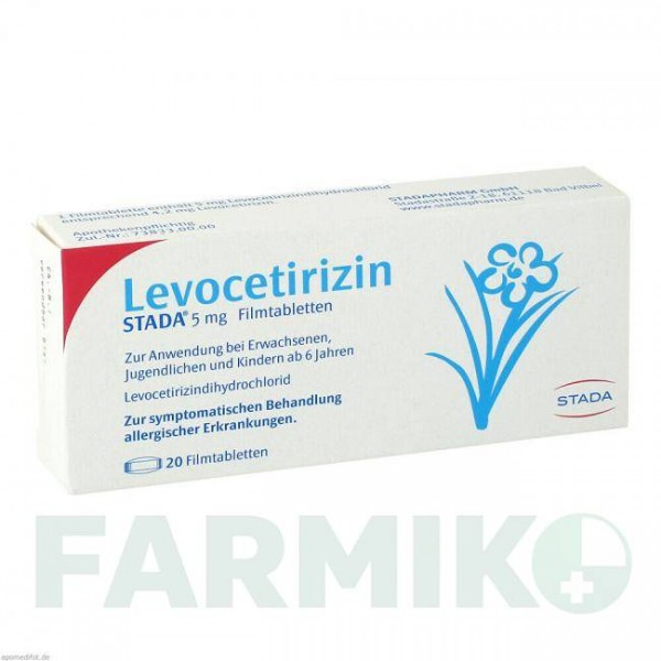 ЛЕВОЦЕТИРИЗИН (LEVOCETIRIZIN) 5 мг таблетки 20 шт - Левоцетиризин STADA