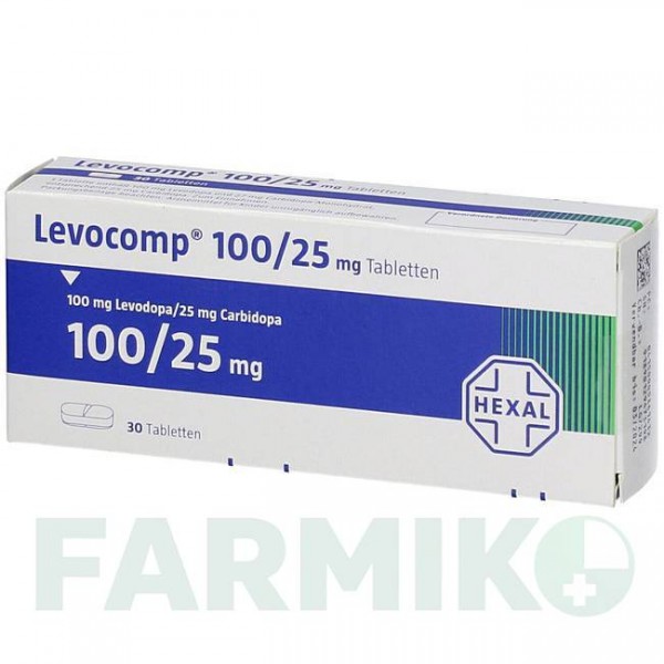 ЛЕВОКОМП (LEVOCOMP) 100 мг/25 мг таблетки 30 шт - Леводопа, Карбидопа HEXAL