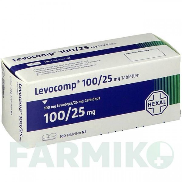 ЛЕВОКОМП (LEVOCOMP) 100 мг/25 мг таблетки 100 шт - Леводопа, Карбідопа HEXAL