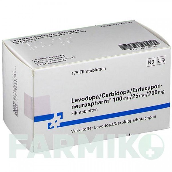ЛЕВОДОПА (LEVODOPA) 100/25/200 таблетки 175 шт - Леводопа, Карбідопа, Ентакапон NEURAXPHARM