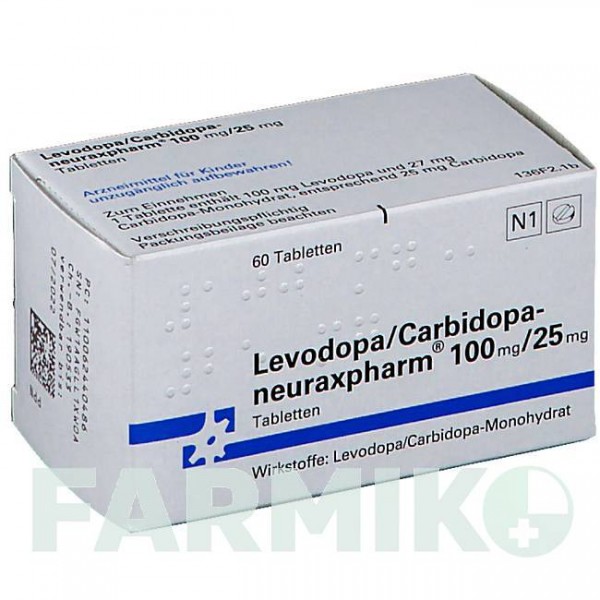 ЛЕВОДОПА (LEVODOPA) 100/25 мг таблетки 60 шт - Леводопа, Карбідопа NEURAXPHARM