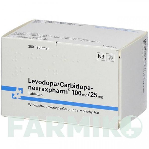 ЛЕВОДОПА (LEVODOPA) 100/25 мг таблетки 200 шт - Леводопа, Карбідопа NEURAXPHARM