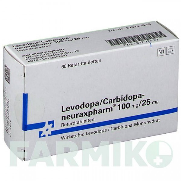 ЛЕВОДОПА (LEVODOPA) 100/25 мг таблетки 60 шт - Леводопа, Карбидопа NEURAXPHARM