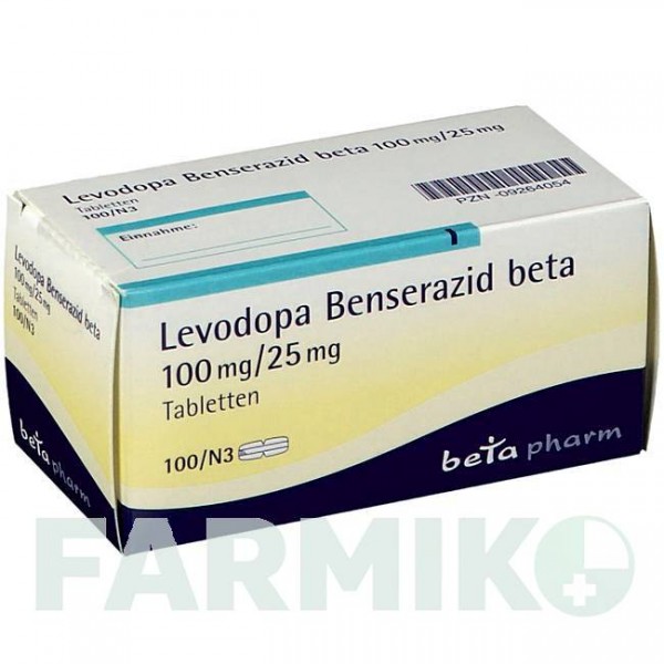 ЛЕВОДОПА (LEVODOPA) 100 мг/25 мг таблетки 100 шт - Леводопа, Бенсеразид BETAPHARM