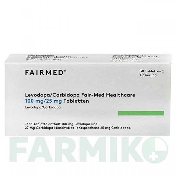 ЛЕВОДОПА (LEVODOPA) 100 мг/25 мг таблетки 30 шт - Леводопа, Карбидопа FAIRMED HEALTHCARE