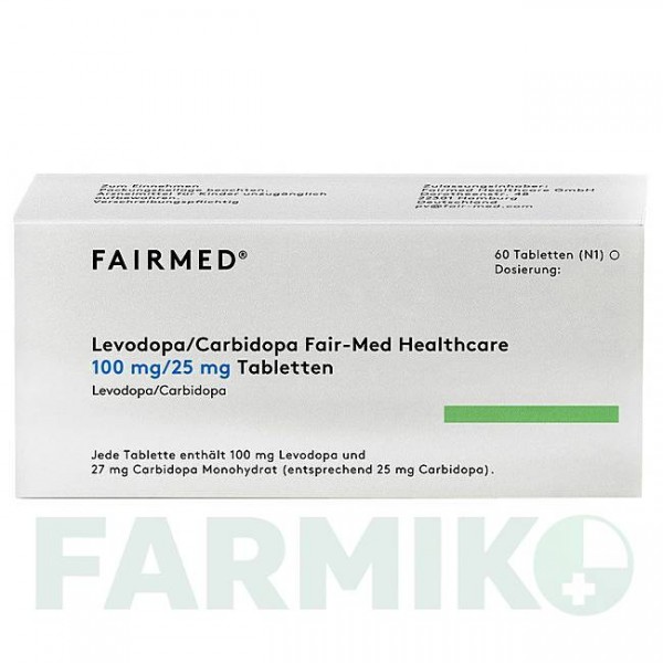ЛЕВОДОПА (LEVODOPA) 100 мг/25 мг таблетки 60 шт - Леводопа, Карбидопа FAIRMED HEALTHCARE