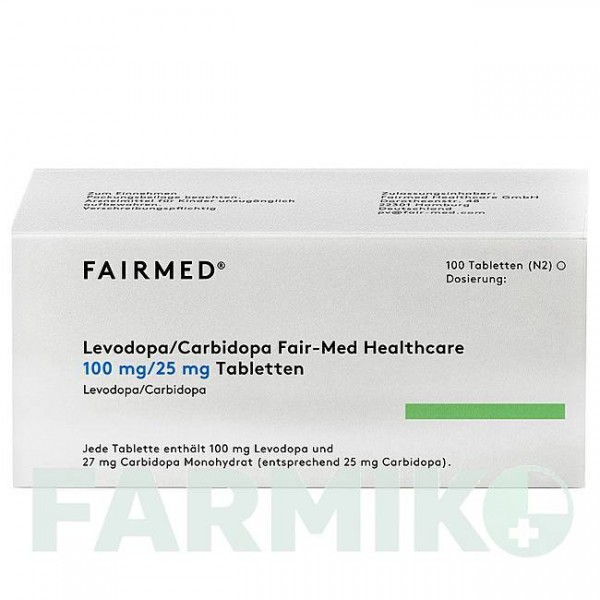 ЛЕВОДОПА (LEVODOPA) 100 мг/25 мг таблетки 100 шт - Леводопа, Карбидопа FAIRMED HEALTHCARE