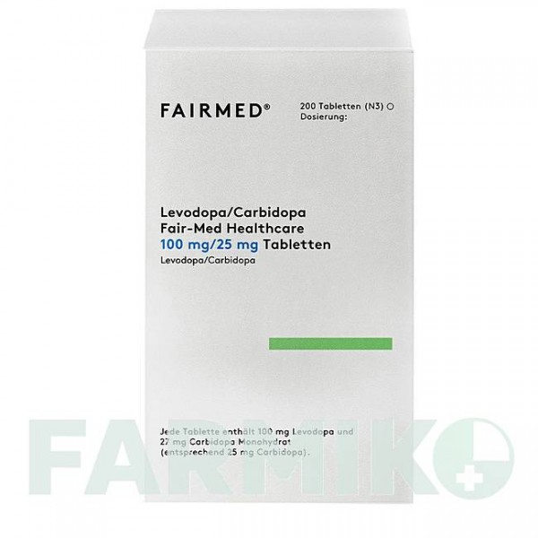 ЛЕВОДОПА (LEVODOPA) 100 мг/25 мг таблетки 200 шт - Леводопа, Карбідопа FAIRMED HEALTHCARE