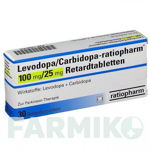 ЛЕВОДОПА (LEVODOPA) 100 мг/25 мг таблетки 30 шт - Леводопа, Карбідопа RATIOPHARM