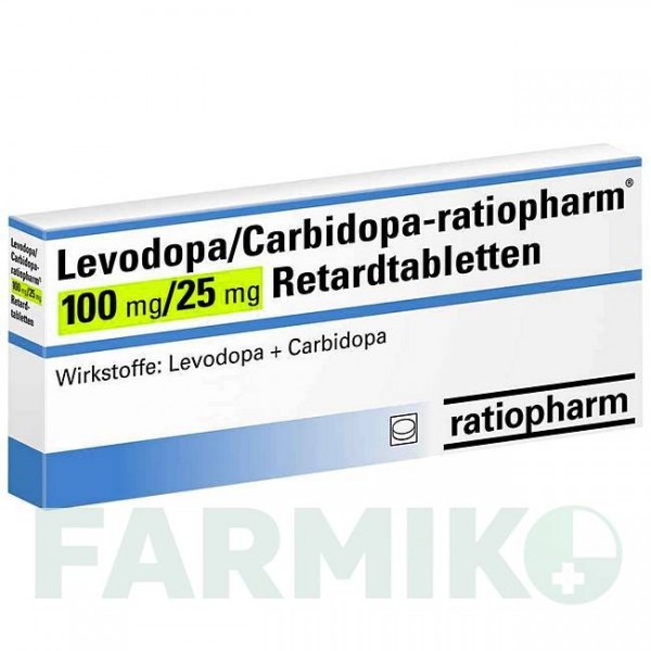 ЛЕВОДОПА (LEVODOPA) 100 мг/25 мг таблетки 60 шт - Леводопа, Карбідопа RATIOPHARM
