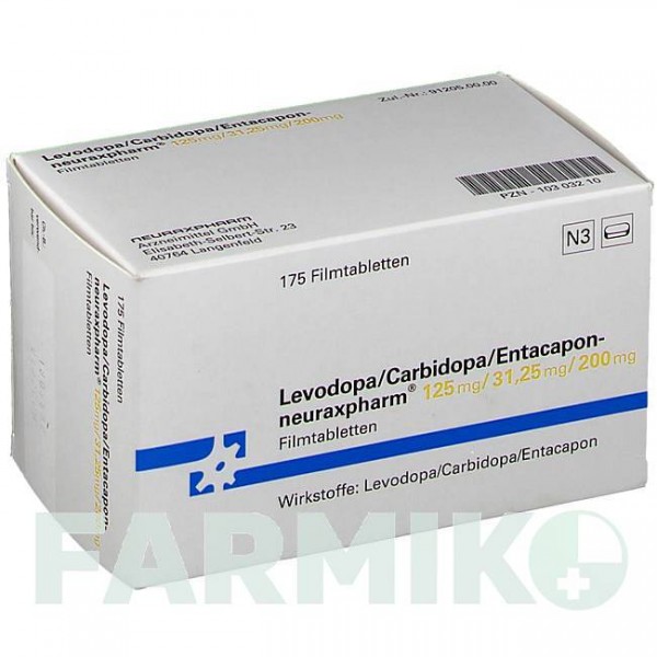 ЛЕВОДОПА (LEVODOPA) 125/31,25/200 таблетки 175 шт - Леводопа, Карбидопа, Энтакапон NEURAXPHARM