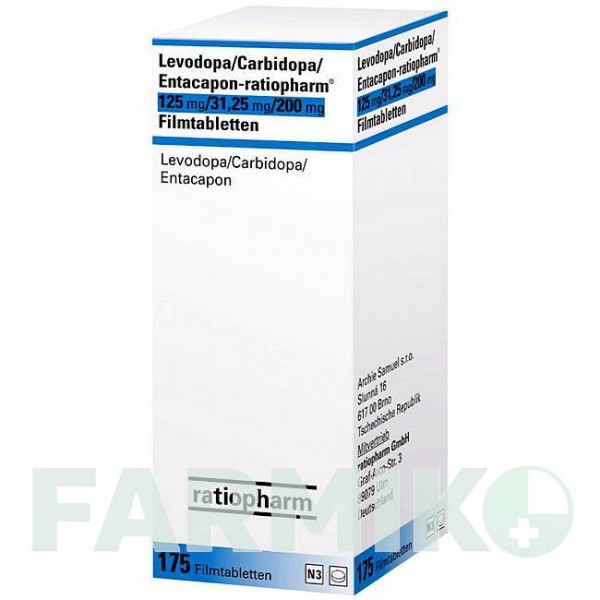 ЛЕВОДОПА (LEVODOPA) 125/31,25/200 таблетки 175 шт - Леводопа, Карбідопа, Ентакапон RATIOPHARM